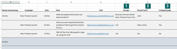 example social media calendar for linkedin example social media calendar for linkedin