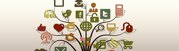Tree of social media icons