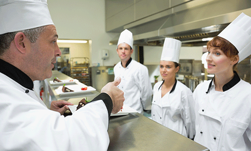 chef telling his staff he's pleased with their work and congratulating them on their productivities.png